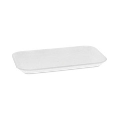 Pactiv Evergreen Supermarket Tray, #17, 8.3 x 4.8 x 0.65, White, Foam, 1,000/Carton (0TF117S00000)