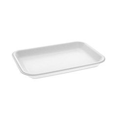 Pactiv Evergreen Supermarket Tray, #2, 8.2 x 5.7 x 0.91, White, Foam ,500/Carton (0TF100200000)