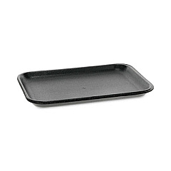 Pactiv Evergreen Supermarket Tray, #2S, 8.2 x 5.7 x 0.65, Black, Foam, 500/Carton (0TFB02S00000)