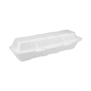 Pactiv Evergreen Foam Hinged Lid Containers, Dual Tab Lock Hoagie, 13 x 4.5 x 3, White, 250/Carton (0TH1X267000Y)