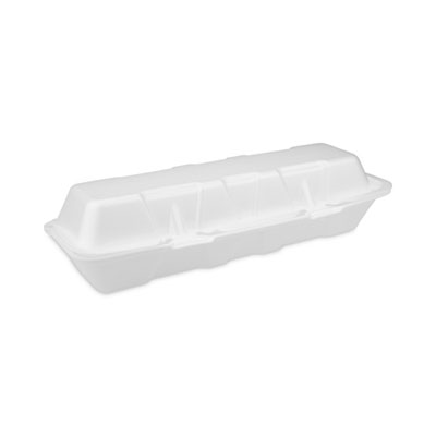 Pactiv Evergreen Foam Hinged Lid Containers, Dual Tab Lock Hoagie, 13 x 4.5 x 3, White, 250/Carton (0TH1X267000Y)