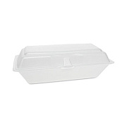 Pactiv Evergreen Foam Hinged Lid Containers, Single Tab Lock Hoagie, 9.8 x 5 x 3.3, White, 560/Carton (0TH10099Y000)