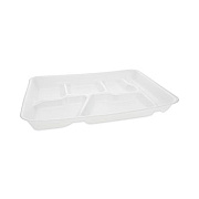 Pactiv Evergreen Foam School Trays, 6-Compartment Tray, 8.5 x 11.5 x 1.25, White, 500/Carton (0TH10601SGBX)