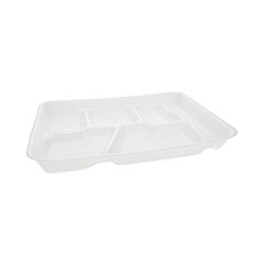 Pactiv Evergreen Foam School Trays, 6-Compartment Tray, 8.5 x 11.5 x 1.25, White, 500/Carton (0TH10601SGBX)
