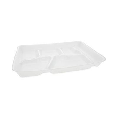 Pactiv Evergreen Foam School Trays, 6-Compartment Tray, 8.5 x 11.5 x 1.25, White, 500/Carton (0TH10601SGBX)