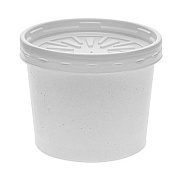 Pactiv Evergreen Paper Round Food Container and Lid Combo, 12 oz, 3.8" Diameter x 3" h, White, 250/Carton (D12RBLD)