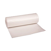 Boardwalk High-Density Can Liners, 45 gal, 19 mic, 40" x 46", Natural, Perforated Roll, 25 Bags/Roll, 6 Rolls/Carton (404622)