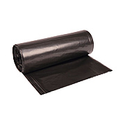 Boardwalk High-Density Can Liners, 56 gal, 19 mic, 43" x 47", Black, Perforated Roll, 25 Bags/Roll, 6 Rolls/Carton (434722BLK)