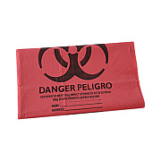 Boardwalk Linear Low Density Health Care Trash Can Liners, 45 gal, 1.3 mil, 40" x 46", Red, Flat Pack, 100/Carton (IW4046R)