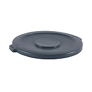 Boardwalk Lids for 44 gal Waste Receptacles, Flat-Top, Round, Plastic Gray (44GLWRLIDGRA)