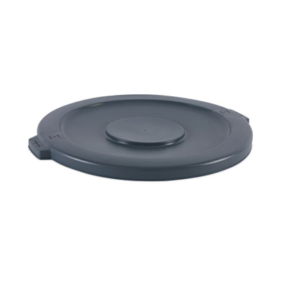 Boardwalk Lids for 44 gal Waste Receptacles, Flat-Top, Round, Plastic Gray (44GLWRLIDGRA)