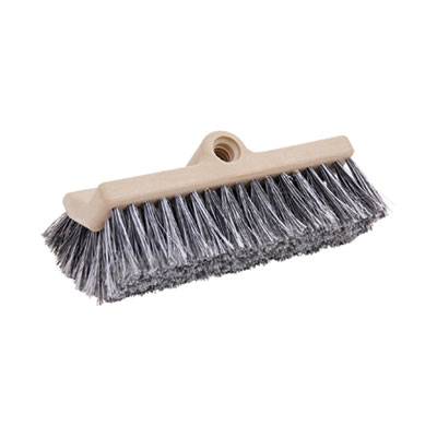Boardwalk Dual-Surface Vehicle Brush, Black Polypropylene Bristles, 10" Brush, Brown Plastic Handle (8420)