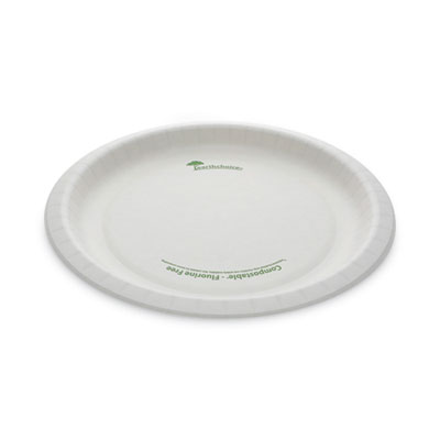 Pactiv Evergreen EarthChoice Pressware Compostable Dinnerware, Plate, Paper, 10" dia, White, 300/Carton (PSP10EC)