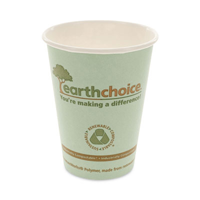 Pactiv Evergreen EarthChoice Compostable Paper Cup, 12 oz, Teal, 1,000/Carton (DPHC12EC)