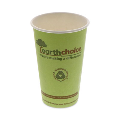 Pactiv Evergreen EarthChoice Compostable Paper Cup, 16 oz, Green, 1,000/Carton (DPHC16EC)