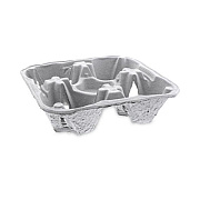 Pactiv Evergreen EarthChoice Carry-Safe Beverage Carrier, 8 oz to 32 oz, Four Cups + Food Tray, Natural, 300/Carton (M510032)