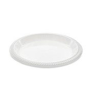 Pactiv Evergreen Meadoware Impact Plastic Dinnerware, Plate, 10.25" dia, White, 500/Carton (MI10)