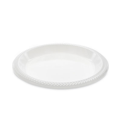 Pactiv Evergreen Meadoware Impact Plastic Dinnerware, Plate, 10.25" dia, White, 500/Carton (MI10)