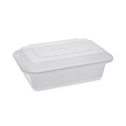 Pactiv Evergreen Newspring VERSAtainer Microwavable Containers, 24 oz, 7.4 x 5 x 2.5, White/Clear, Plastic, 150/Carton (NC838)