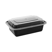 Pactiv Evergreen Newspring VERSAtainer Microwavable Containers, 24 oz, 7.4 x 5 x 2.5, Black/Clear, Plastic, 150/Carton (NC838B)