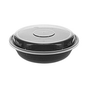 Pactiv Evergreen EarthChoice Versa2Go Microwaveable Container, 23 oz, 6.8 x 6.8 x 1.8, Black/Clear, Plastic, 150/Carton (NV2GRN237B)