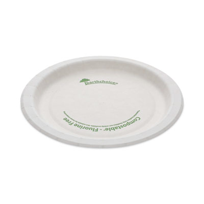 Pactiv Evergreen EarthChoice Pressware Compostable Dinnerware, Plate, Paper, 6" dia, White, 750/Carton (PSP06EC)