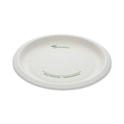 Pactiv Evergreen EarthChoice Pressware Compostable Dinnerware, Plate, Paper, 9" dia, White, 450/Carton (PSP09EC)