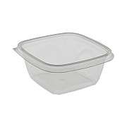 Pactiv Evergreen EarthChoice Square Recycled Bowl, 16 oz, 5 x 5 x 1.75, Clear, Plastic, 504/Carton (SAC0516)