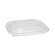 Pactiv Evergreen EarthChoice Recycled PET Container Lid, For 24 to 32 oz Container Bases, 7.37 x 7.37 x 0.83, Clear, Plastic, 300/Carton (SACLD07)