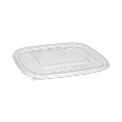 Pactiv Evergreen EarthChoice Square Recycled Bowl Flat Lid, 7.37 x 7.37 x 0.26, Clear, Plastic, 300/Carton (SACLF07)