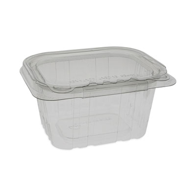 Pactiv Evergreen EarthChoice Tamper Evident Recycled Hinged Lid Deli Container, 16 oz, 5.37 x 4.5 x 2.62, Clear, Plastic, 304/Carton (TEHL5X416)