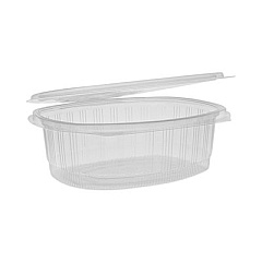 Pactiv Evergreen EarthChoice Recycled PET Hinged Container, 48 oz, 8.87 x 7.25 x 2.93, Clear, Plastic, 190/Carton (YCA910480000)