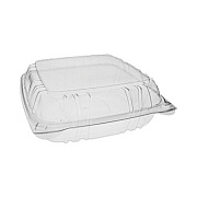 Pactiv Evergreen SENSATION SmartLock Hinged Lid Container, 9.2 x 8.9 x 3.1, Clear, Plastic, 200/Carton (YCI821100000)