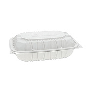 Pactiv Evergreen EarthChoice Vented Microwavable MFPP Hinged Lid Container, 9 x 6 x 2.75, White, Plastic, 170/Carton (YCNW0207)