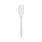 Pactiv Evergreen Fieldware Cutlery, Mediumweight Fork, Plastic, White, 1,000/Carton (YFWFWCH)