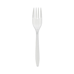 Pactiv Evergreen Fieldware Cutlery, Mediumweight Fork, Plastic, White, 1,000/Carton (YFWFWCH)