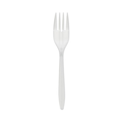 Pactiv Evergreen Fieldware Cutlery, Mediumweight Fork, Plastic, White, 1,000/Carton (YFWFWCH)