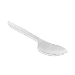 Pactiv Evergreen Fieldware Cutlery, Mediumweight Spork, Plastic, White, 1,000/Carton (YFWQWCH)