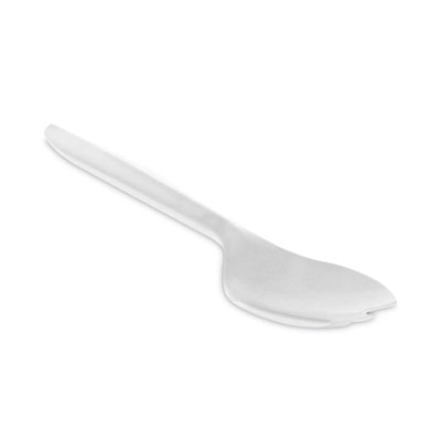Pactiv Evergreen Fieldware Cutlery, Mediumweight Spork, Plastic, White, 1,000/Carton (YFWQWCH)