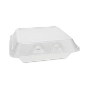 Pactiv Evergreen SmartLock Foam Hinged Lid Container, Small, 7.5 x 8 x 2.63, White, 150/Carton (YHLW07010000)