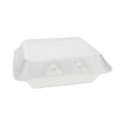 Pactiv Evergreen SmartLock Foam Hinged Lid Container, Small, 7.5 x 8 x 2.63, White, 150/Carton (YHLW07010000)