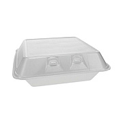 Pactiv Evergreen SmartLock Foam Hinged Lid Container, Large, 9 x 9.1 x 3.3, White, 150/Carton (YHLW09010000)