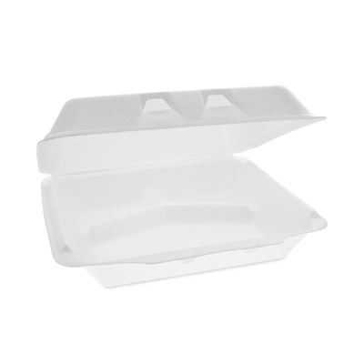 Pactiv Evergreen SmartLock Foam Hinged Lid Container, X-Large, 3 Compartments, 9.5 x 10.5 x 3.3, White, 250/Carton (YHLW10030000)