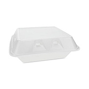 Pactiv Evergreen SmartLock Vented Foam Hinged Lid Container, 3 Compartments, 9 x 9.3 x 3.3, White, 150/Carton (YHLWV9030000)