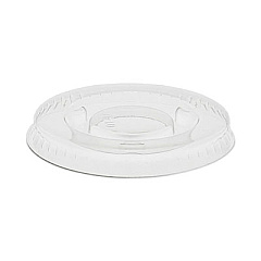 Pactiv Evergreen Plastic Portion Cup Lid, Fits 0.5 oz to 1 oz Portion Cups, Clear, 100/Sleeve, 25 Sleeves/Carton (YLS1FR)