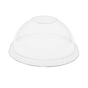Pactiv Evergreen EarthChoice Strawless RPET Lid, Dome Lid, Fits 12 oz to 24 oz "B" Cups, Plastic, Clear, 1,020/Carton (YPDL24CNH)