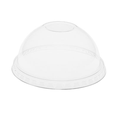 Pactiv Evergreen EarthChoice Strawless RPET Lid, Dome Lid, Fits 12 oz to 24 oz "B" Cups, Plastic, Clear, 1,020/Carton (YPDL24CNH)