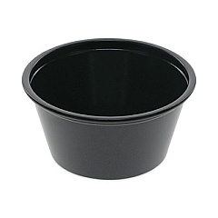 Pactiv Evergreen Plastic Portion Cup, 2 oz, Black, 200/Bag, 12 Bags/Carton (YS200E)