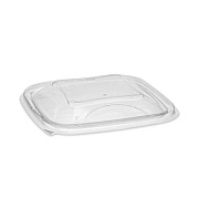 Pactiv Evergreen EarthChoice Recycled PET Container Lid, For 8 oz/12 oz/16 oz Container Bases, 5.5 x 5.5 x 0.38, Clear, Plastic, 504/Carton (YSACLD05)
