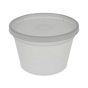 Pactiv Evergreen Newspring DELItainer Microwavable Container, 16 oz, 4.7" Diameter x 3.1"h, Clear, Plastic, 240/Carton (YSD2516)